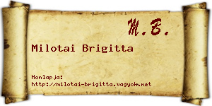 Milotai Brigitta névjegykártya